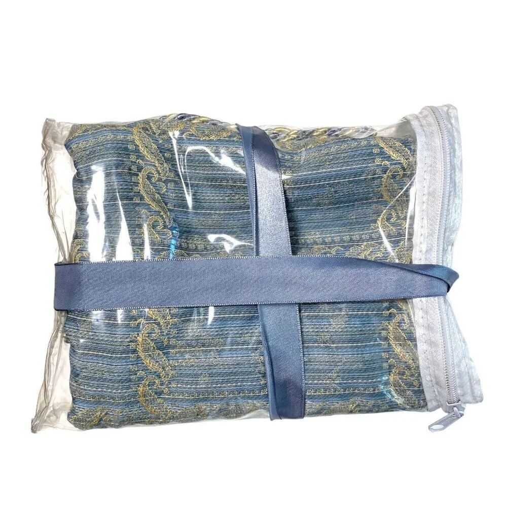 Blue Tapestry Pillow Sham Standard Size 20x30 Woven Jacquard Pillowcase
